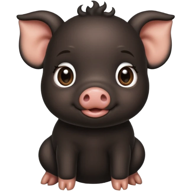 black baby pig emoji