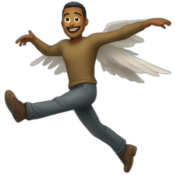 a man flying like bird  emoji