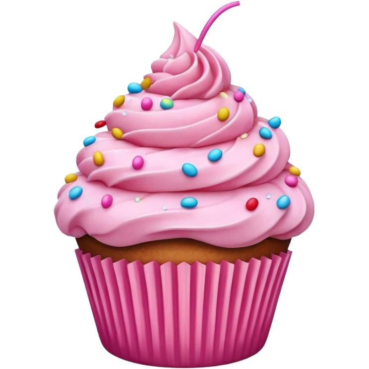 Cupcake with pink icing emoji