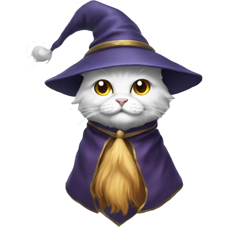 wizard cat with long white beard emoji