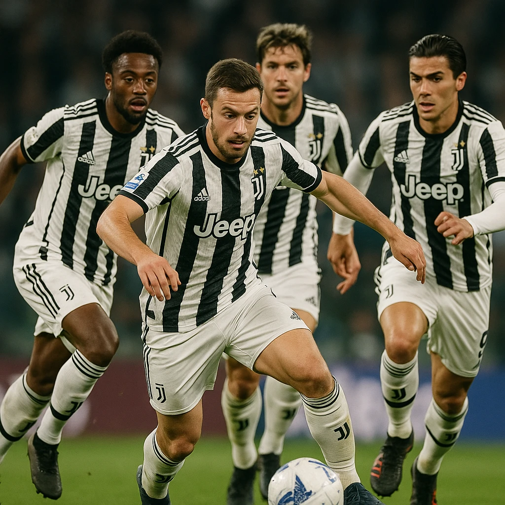 Juventus players in action, realistic and detailed emoji