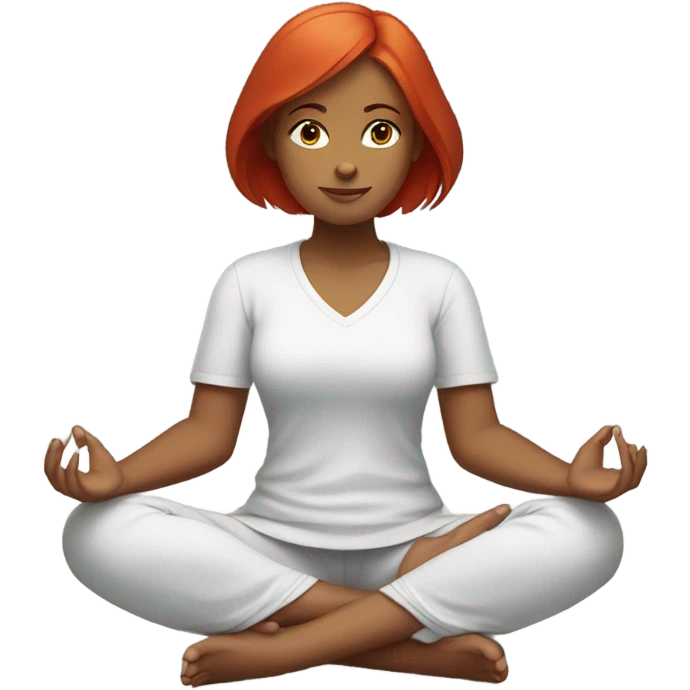 Girl with red hair meditating  emoji