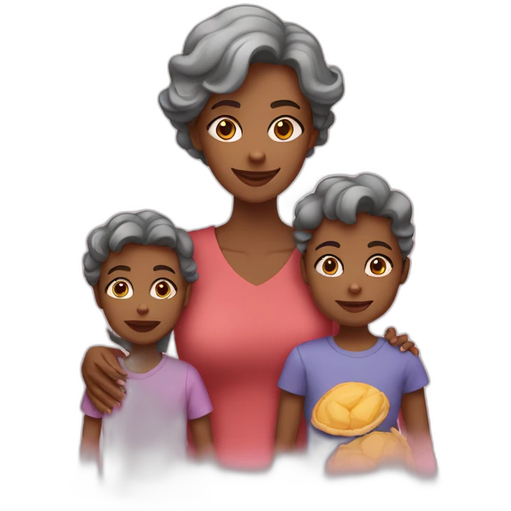 Mulher com dois filhos emoji