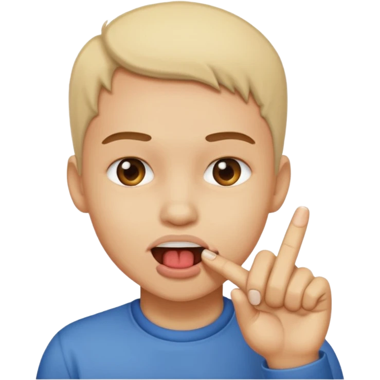 Una cara mordiendose un dedo emoji