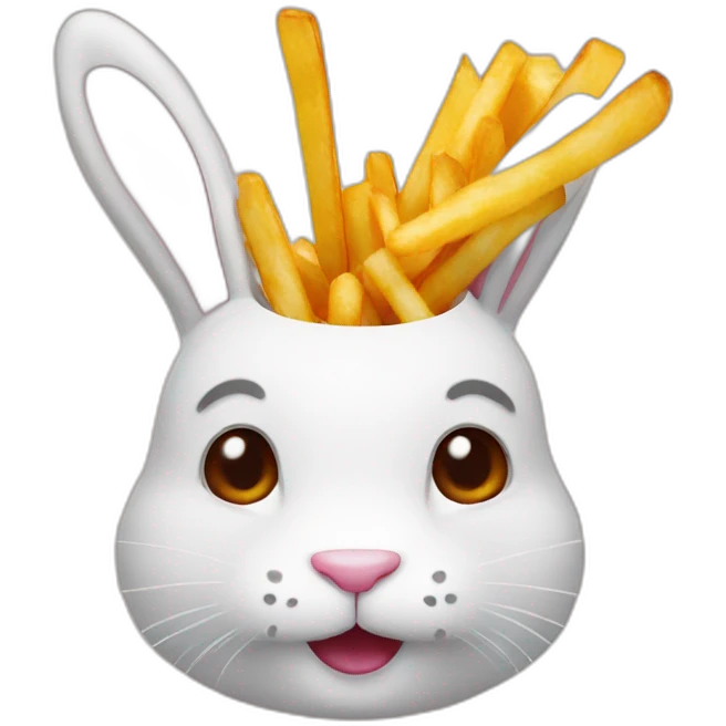 a rabbit with a fries emoji