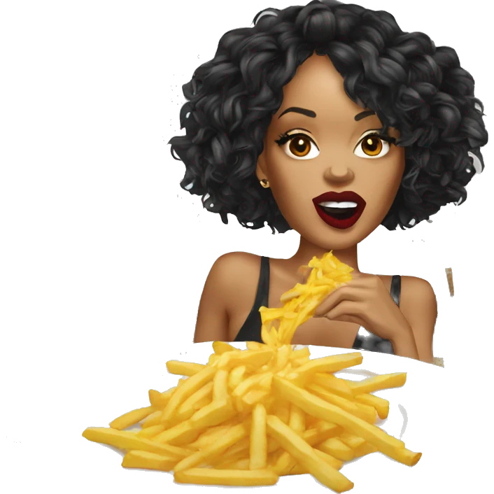 Rihanna qui mange des frites emoji