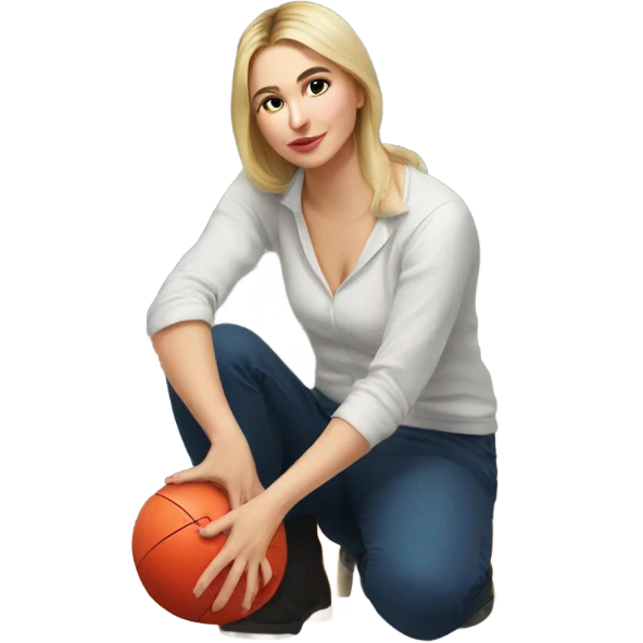 a russian woman drawing a ball in the floor  emoji