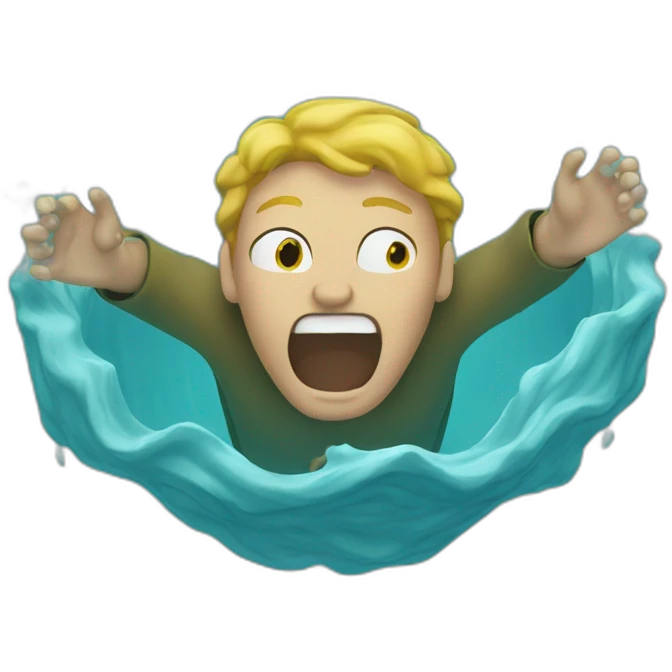 Man drowning in water emoji