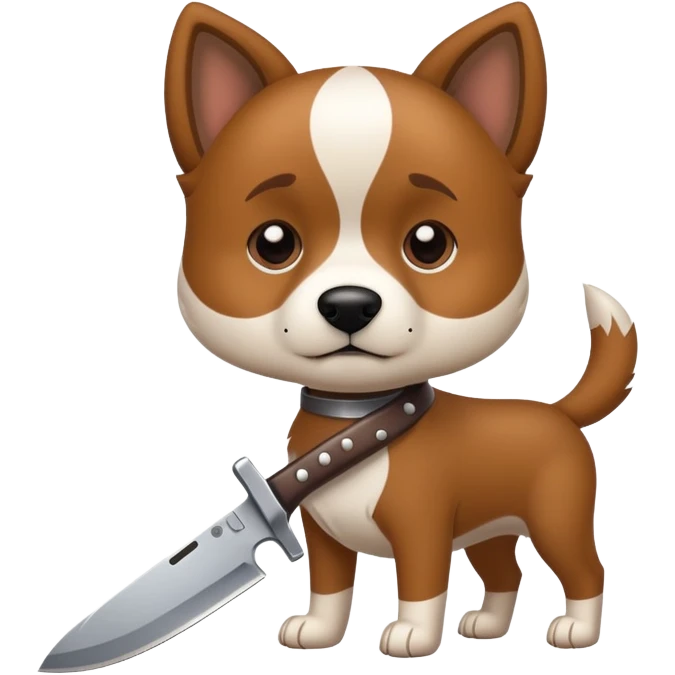 Knife with dog emoji