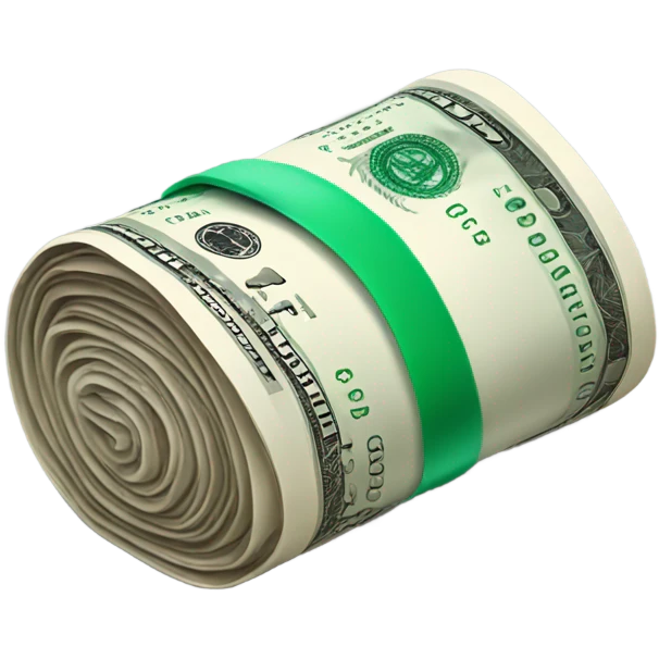 Rolled up cash emoji