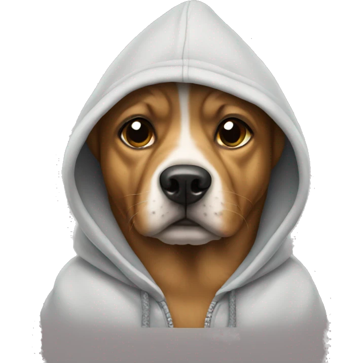 Dog wearing a hoodie emoji