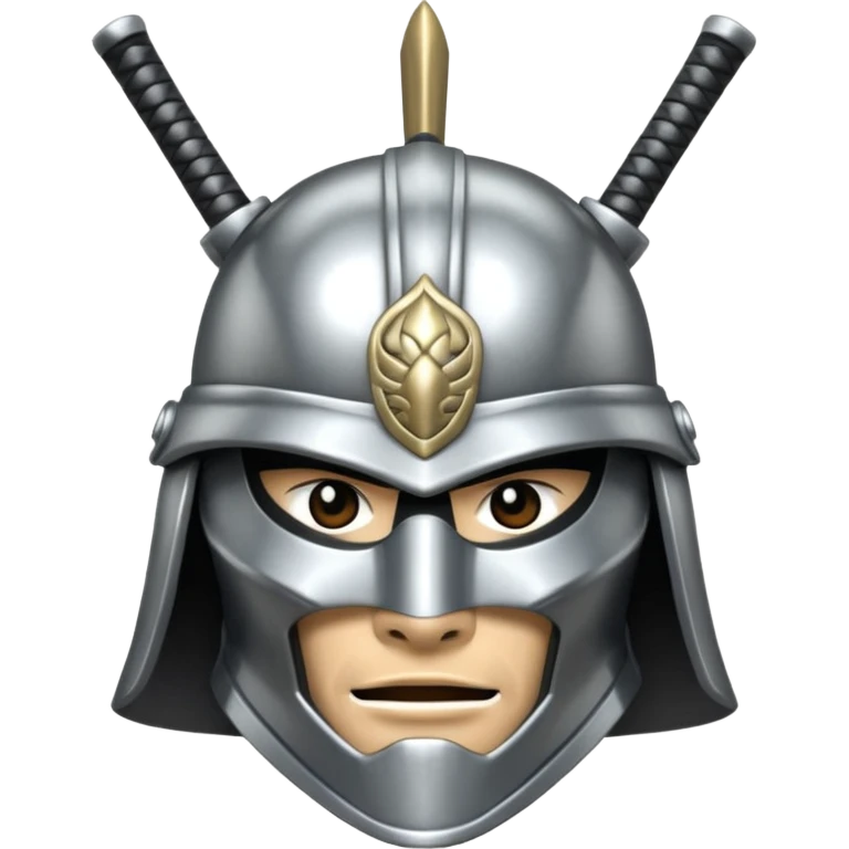 silver samurai helmet emoji