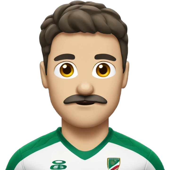 Rugby player brunette with mustache  emoji