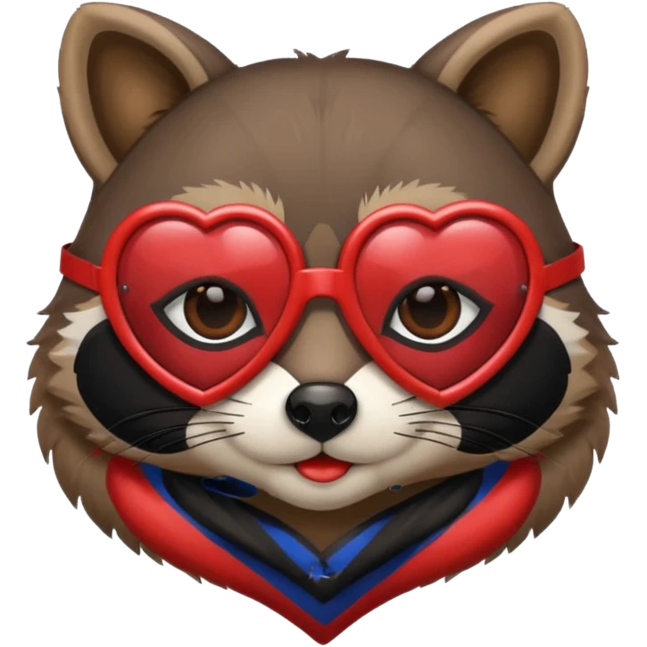 Raccoon wearing heart glasses emoji
