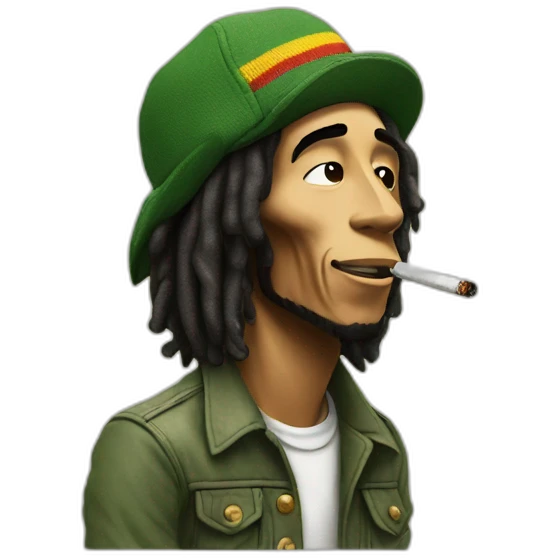 Bob Marley smoking à cigarette emoji