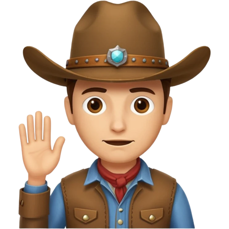 Slack emoji cowboy developer going crazy with deploy to master. Make it look like a slack emojii emoji
