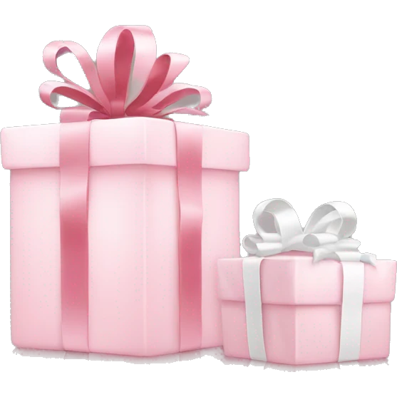 Light pink Christmas gifts under a white Christmas tree  emoji