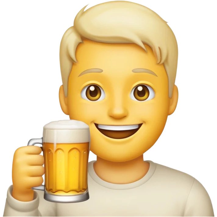 Yellow emoji style face drinking two beers at once emoji
