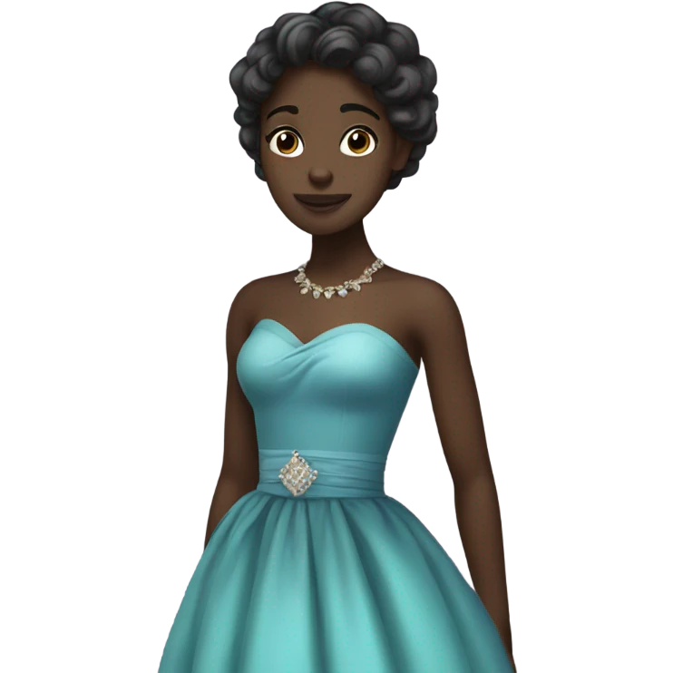 A dark-skinned girl in a gorgeous dress. emoji