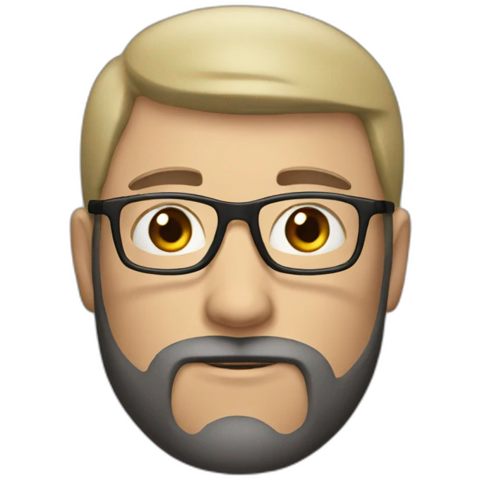 white man with short dark beard, cap and glasses emoji