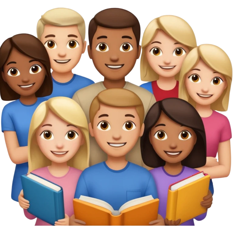 a bunch of people on the cover of a book emoji