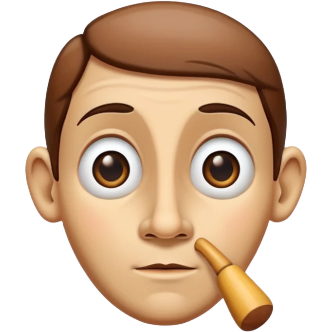 pinocchio liar with a long narrow nose of wood emoji