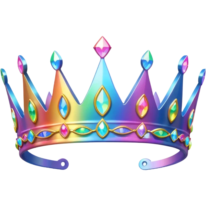 Holographic Rainbow effect Sparkly tiara emoji