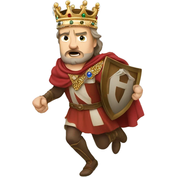 English king running fast with crown emoji