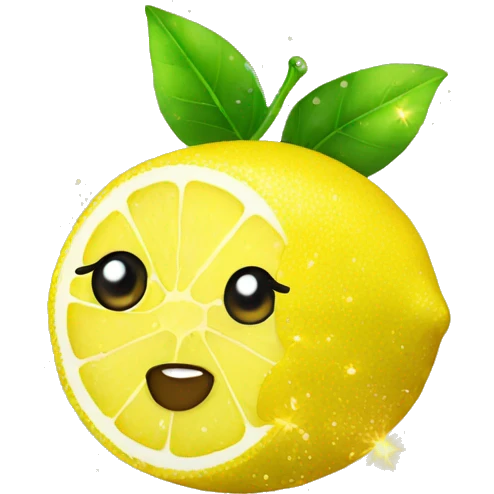 lemon with glitter emoji