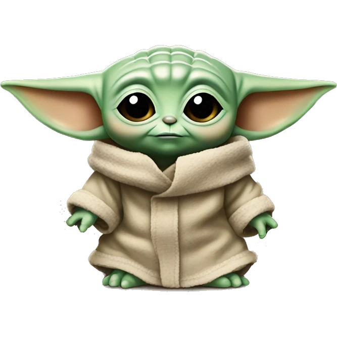 Baby Yoda is bursting with laughter and tears are bursting on all sides emoji