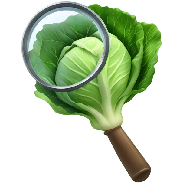 cabbage hold magnifying glass emoji