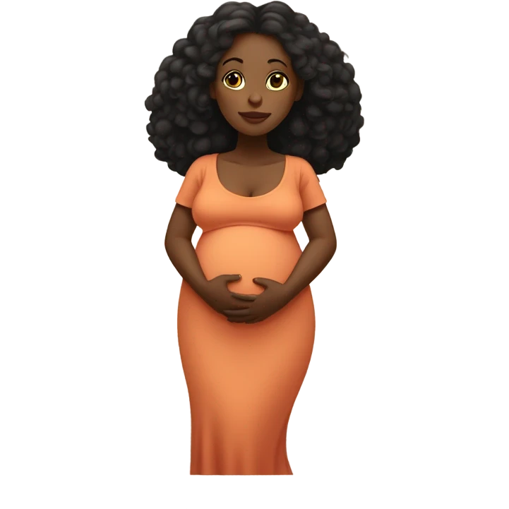 Black woman pregnant  emoji