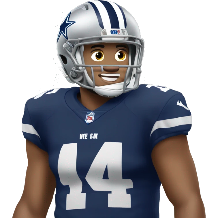 Dak Prescott wearing his football gear emoji
