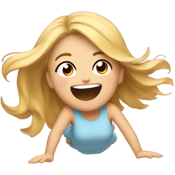 Cute girl falling over and laughing emoji