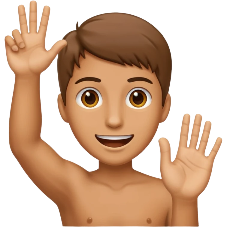 😆excited face like this with a hand next to it that is flexed towards the face emoji