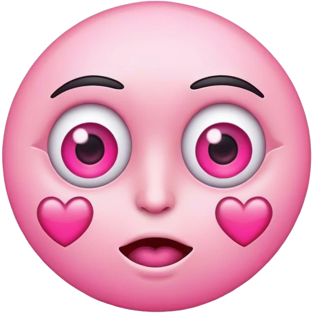 Heart eye face emoji but pink eyes instead of red emoji