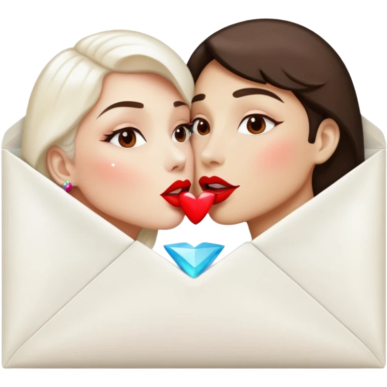 a beautiful loving kiss on it lipstick white opal envelope emoji