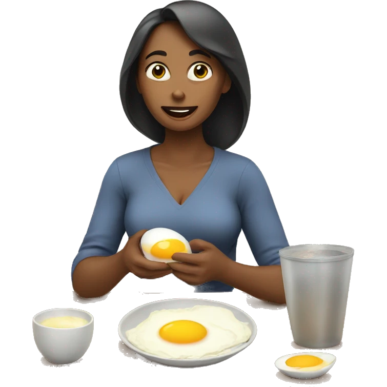 woman eating eggs for diet emoji