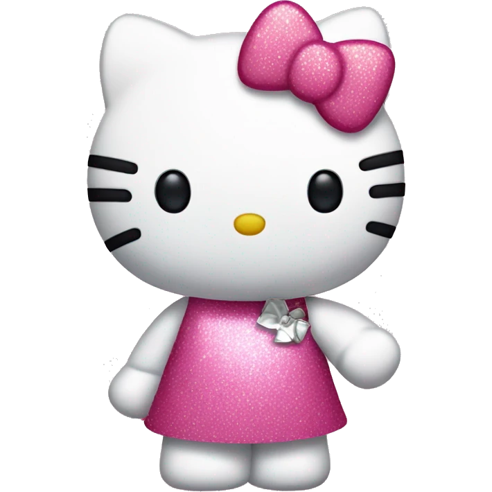 Hello kitty with a sparkly pink in her hand emoji