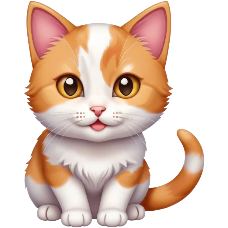 The kitten expresses love with eyes full of love and is very happy emoji