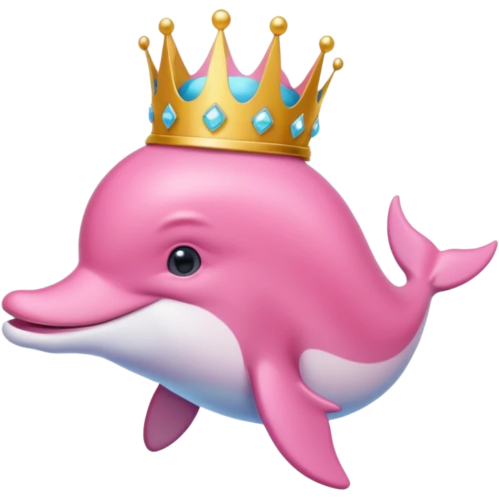Ροζ δελφίνι γλυκουλι με στεμα  και μεταλιο πιο γλυκουλι emoji