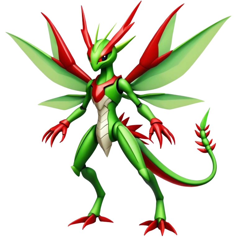  Cool Edgy Shiny Futuristic Ethereal Legendary Scizor-Kartana-Digimon-Schyther-Flygon-hybrid full body emoji