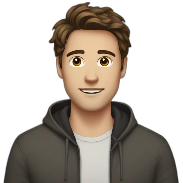 guy with brown hair, medium length hair, in his 20s emoji
