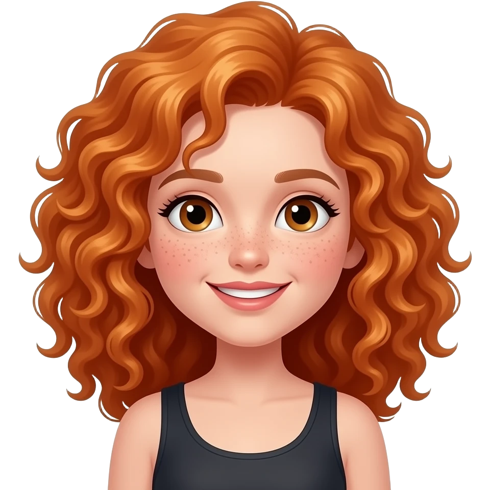 Fille rousse bouclés tâches de rousseur chanteuse emoji
