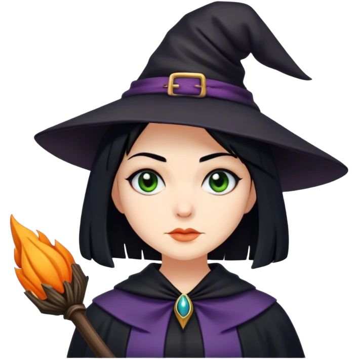 Witch black bob emoji