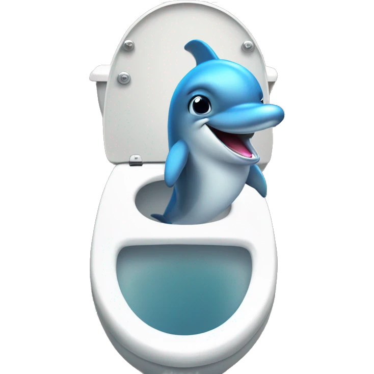 dolphin inside in a toilet emoji