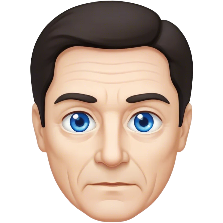 male 60 dark hair blue eyes eye bags  emoji