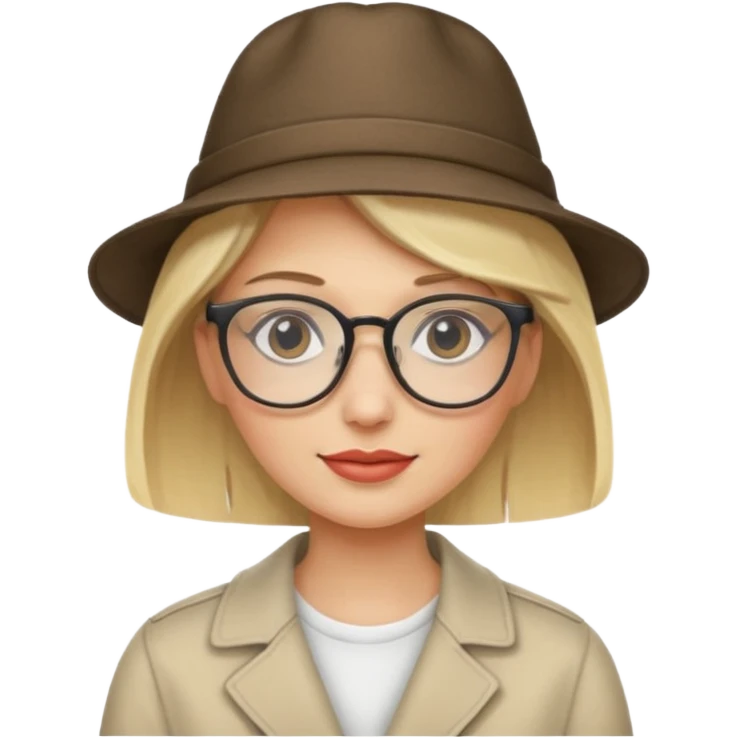 blonde woman with hat and glasses emoji