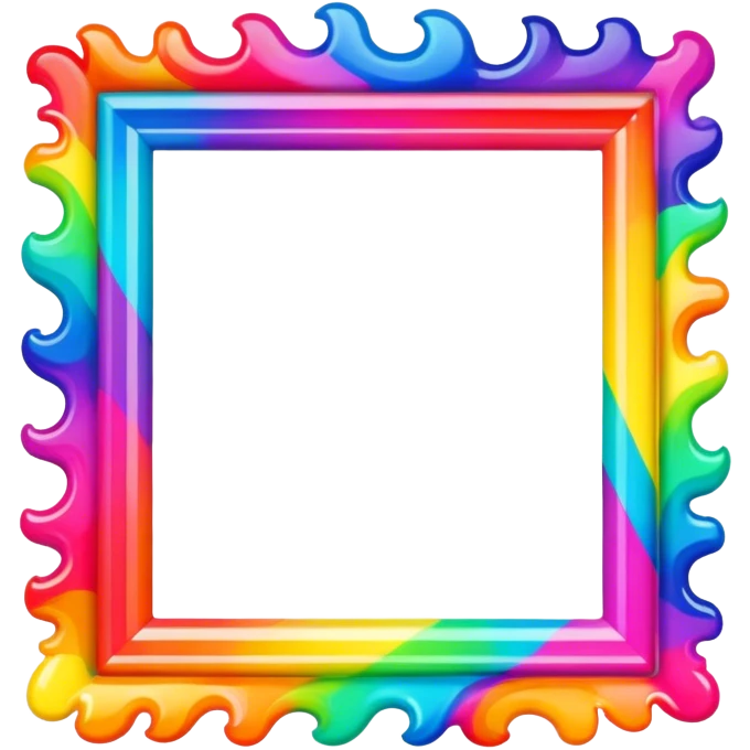 Psychedelic colored photo frame emoji