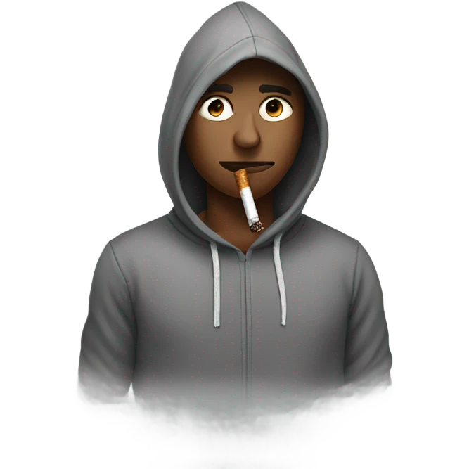 Person in hoodie smoking  emoji